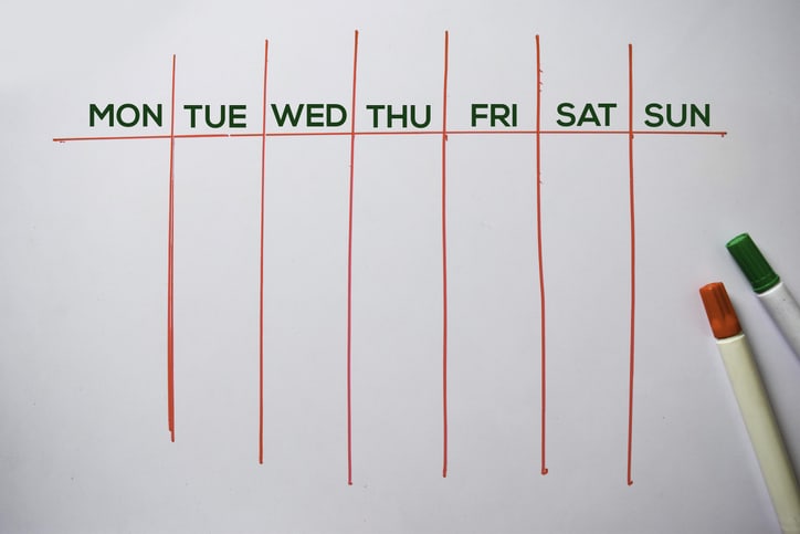 Weekly calendar 