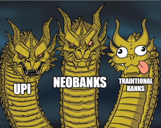 neobanks in india, neobanks, upi, traditional banks, meme, neobank memes