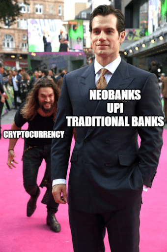 neobanks in india, neobanks, upi, traditional banks, upi platforms, cryptocurrency, neobank memes
