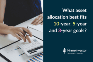 What asset allocation best fits 10-year, 5-year and 3-year goals?